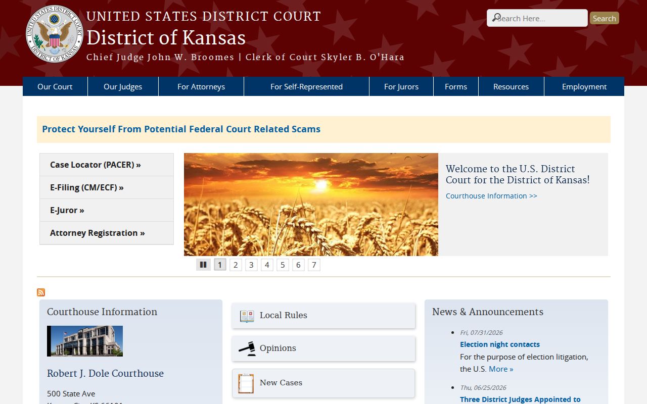 Ottawa County civil docket and federal district court boundary