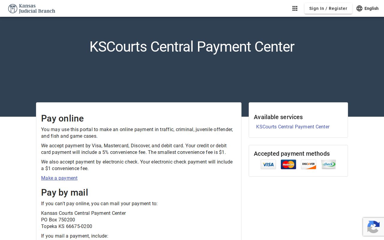 Ottawa County court records payment methods and mailing fields